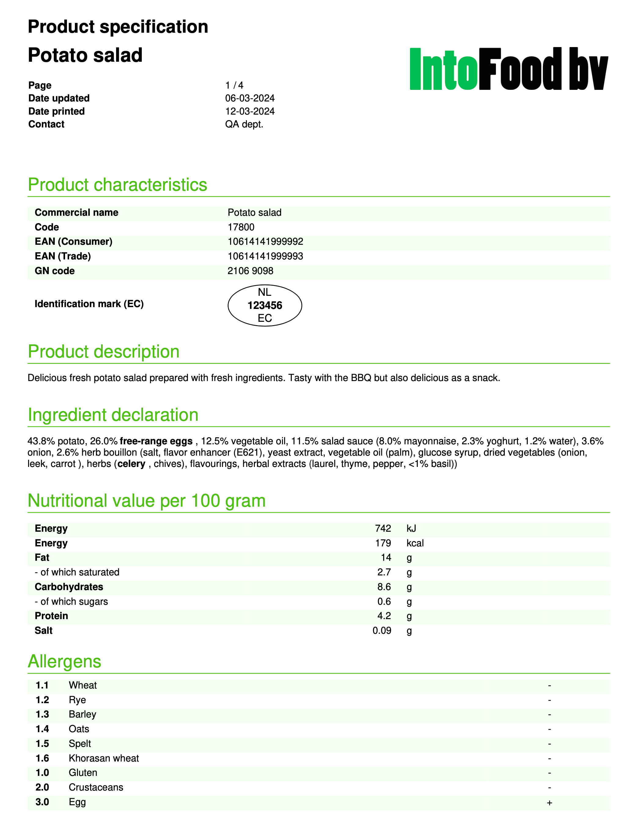 Product Specification Software